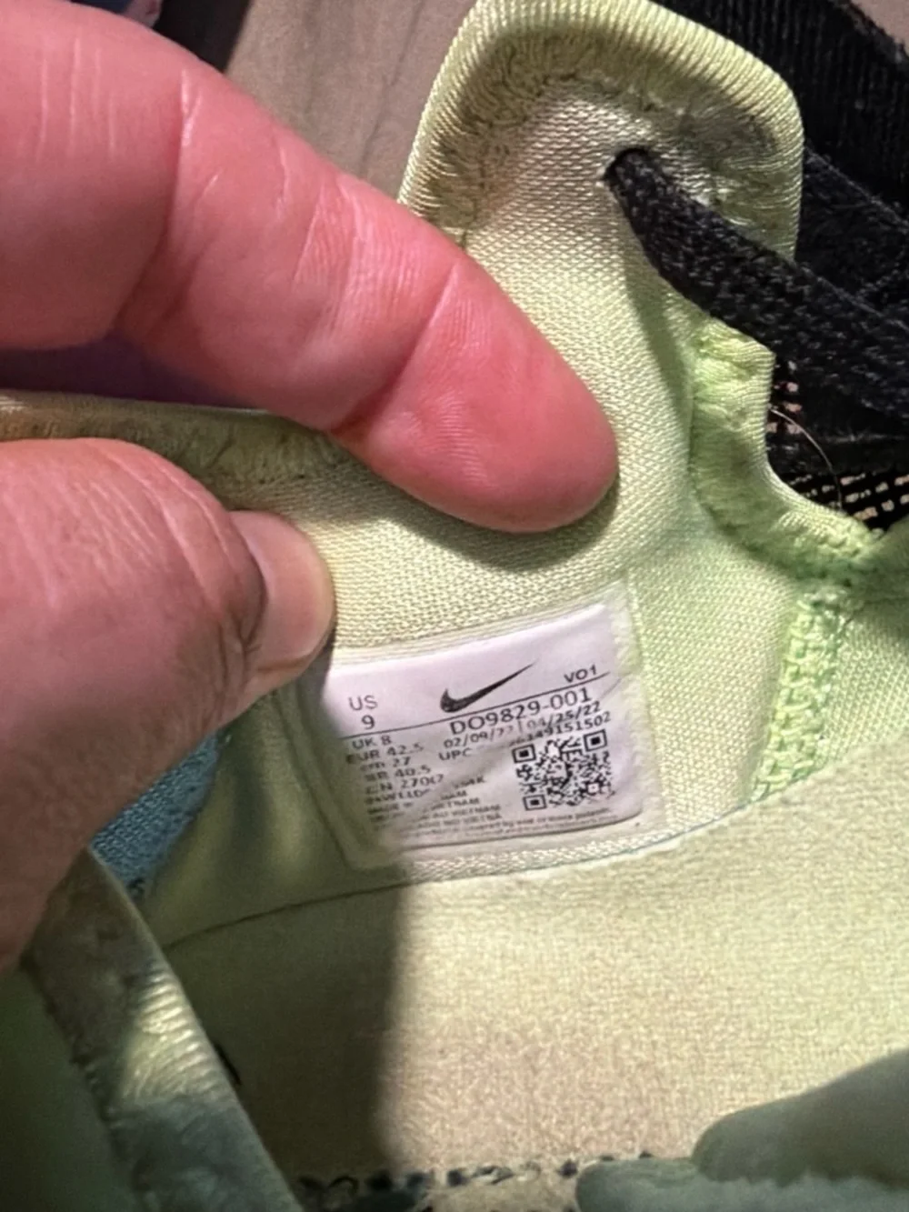 Nike Black Sneakers with Lime Green and Light Blue Accents